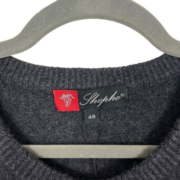 Shephe Sweater Womens Extra Large Gray Charcoal Chasmere Cardigan Kurt Cobain - Picture 3 of 10